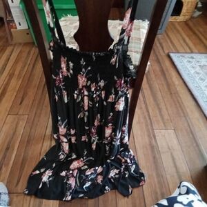 Floral Black Midi Dress